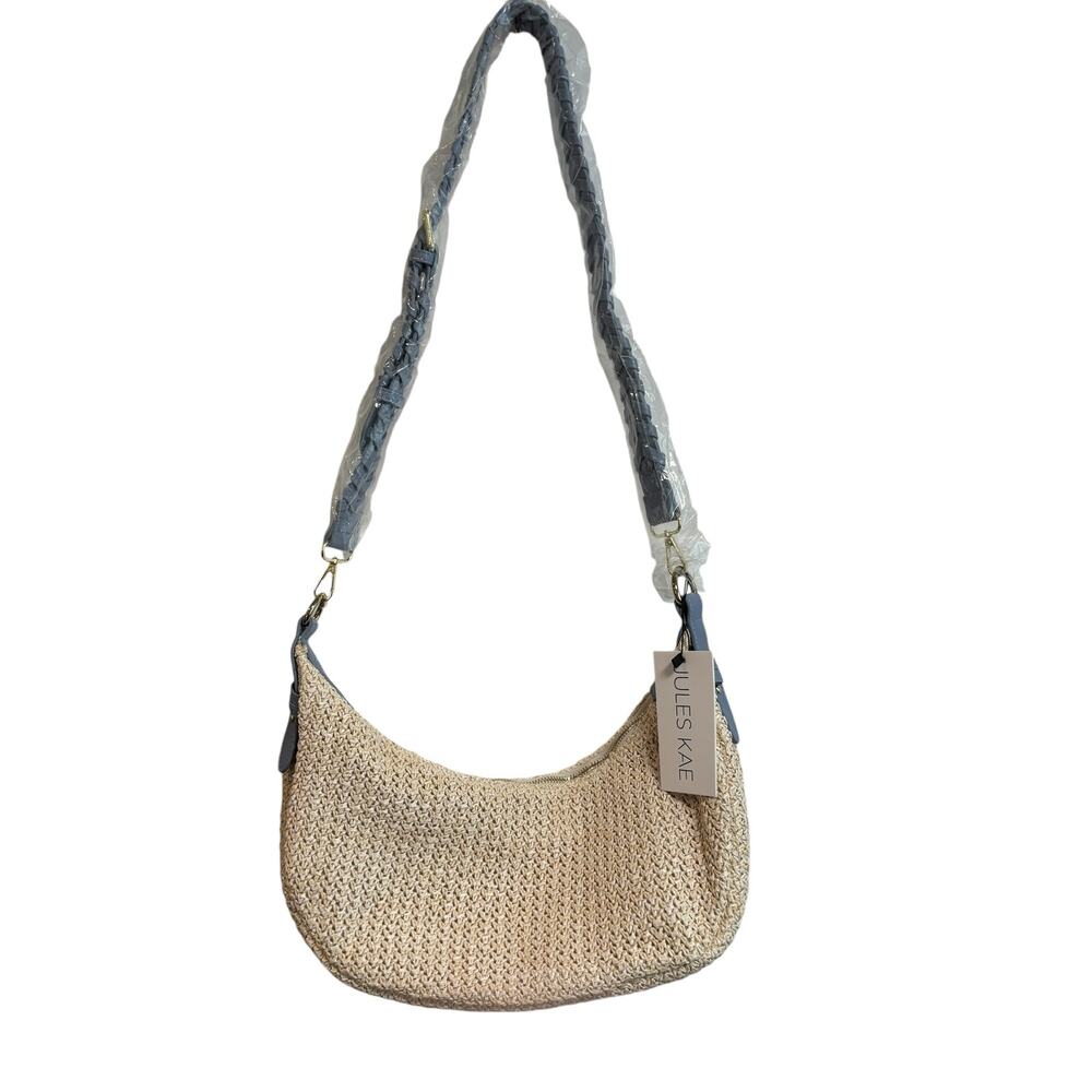 Jules Kae Lg Hobo Style Bag Purse Weaved body Whipstitch Handle NWT w/ dust bag